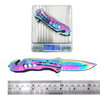 ALBATROSS FK003 Rainbow EDC Stainless Steel Tactical Folding Pocket Knife,SpeedSafe Spring Assisted Opening Knifes with Liner Lock,Pocketclip,Glass Breaker,Seatbelt Cutter