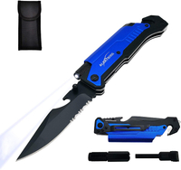 ALBATROSS FK001 Blue 6-in-1 Multi-Function Emergency Tool Survival Tactical Military Folding Pocket Knife
