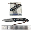 ALBATROSS Black Cool EDC Damascus Steel Folding Pocket Knife with Ebony Wood Handle for Camping Hiking