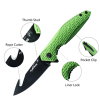 ALBATROSS Pocket Folding Knife with Black Coated Blade and Aluminum Handle，Daily Use、Outdoor, AS-19445 (Green)