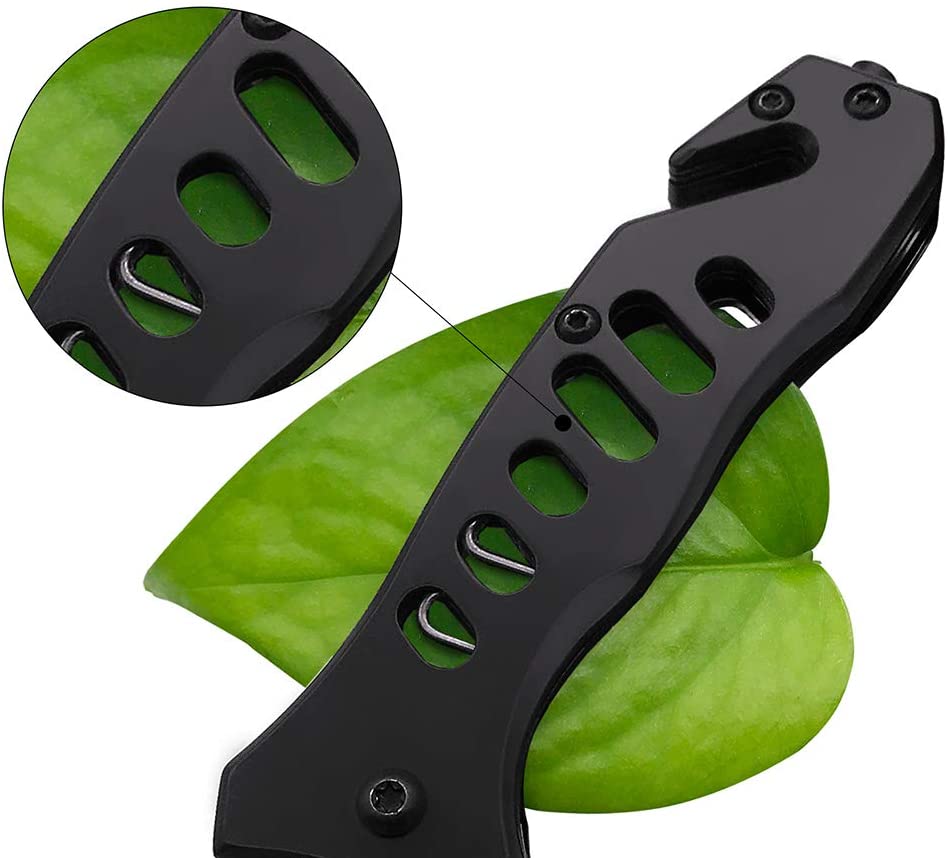 ALBATROSS FK003 Black EDC Damascus Steel Tactical Folding Pocket Knife,SpeedSafe Spring Assisted Opening Knifes with Liner Lock,Pocketclip,Glass Breaker,Seatbelt Cutter