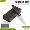 ALBATROSS 7.8" Classic D2 Blade Folding Pocket Knife, Aluminum & Carbon Fiber, Wood Handle, CNC Machined, Reversible Clip, Gift Boxed AS-24635 Series