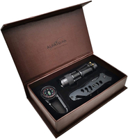 ALBATROSS FK023 Wild Survival Tools 3-in-1 Set Multi-Function Tool Combination with Tactical Folding Knife, Adventure Compass, Flashlight