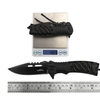 ALBATROSS FK020 Multifunctional Spring-Assisted Camping Pocket Knife - 3.5" Black Blade, 4.75" Handle, with Built-in Fire Starter, Whistle, Paracord, and Liner Lock Essential EDC Tool (BLACK)