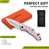 ALBATROSS 7" Classic Multifunction Folding Knife with Satin Coated Blade, Bottle Opener, Glass Hammer, and Rope Cutter - Aluminum Handle, AS-23265-PK