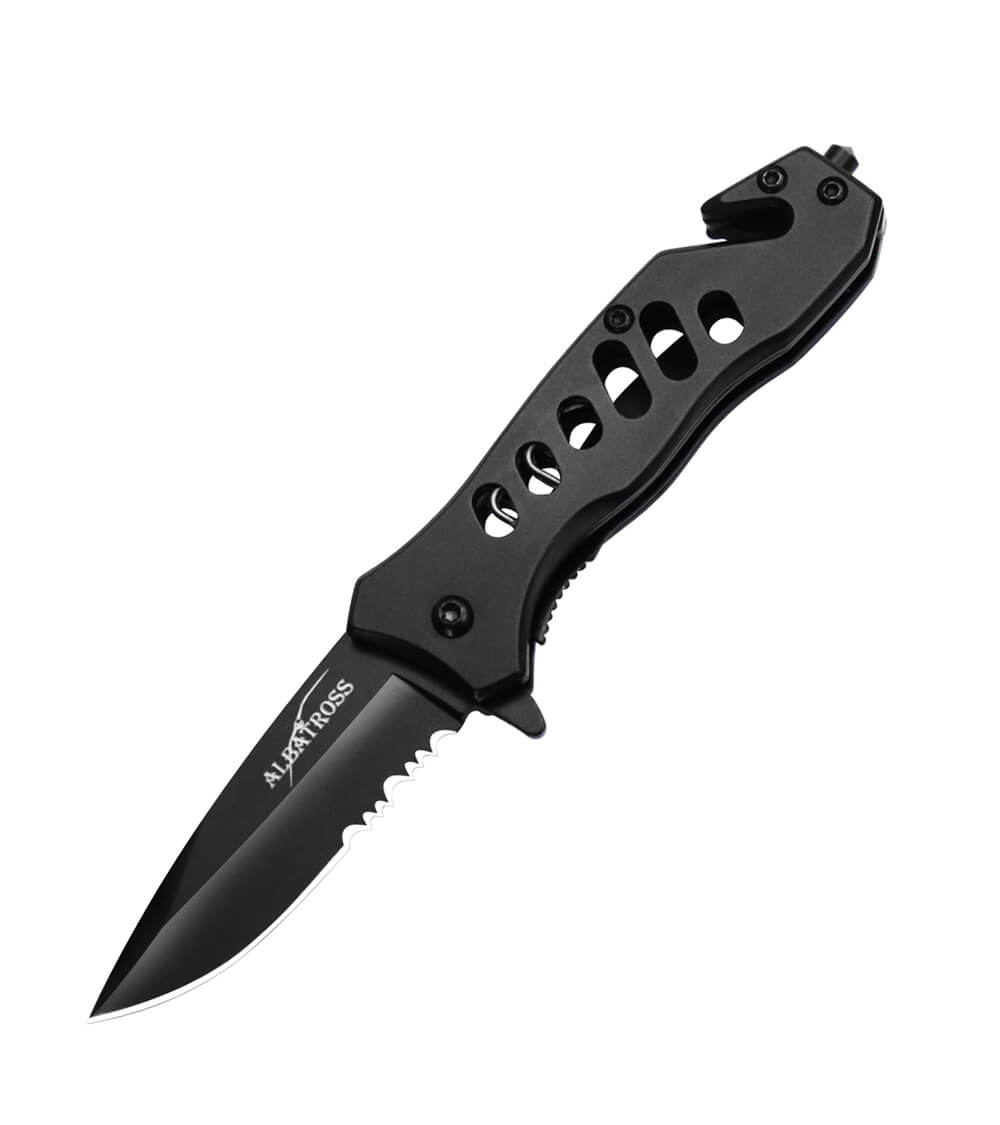 Serrated Edge EDC Pocket Knife Assisted Opening