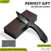ALBATROSS 7.8" Classic D2 Blade Folding Knife, Aluminum & Wood G10 Handle, Gift Boxed AS-23464 Series