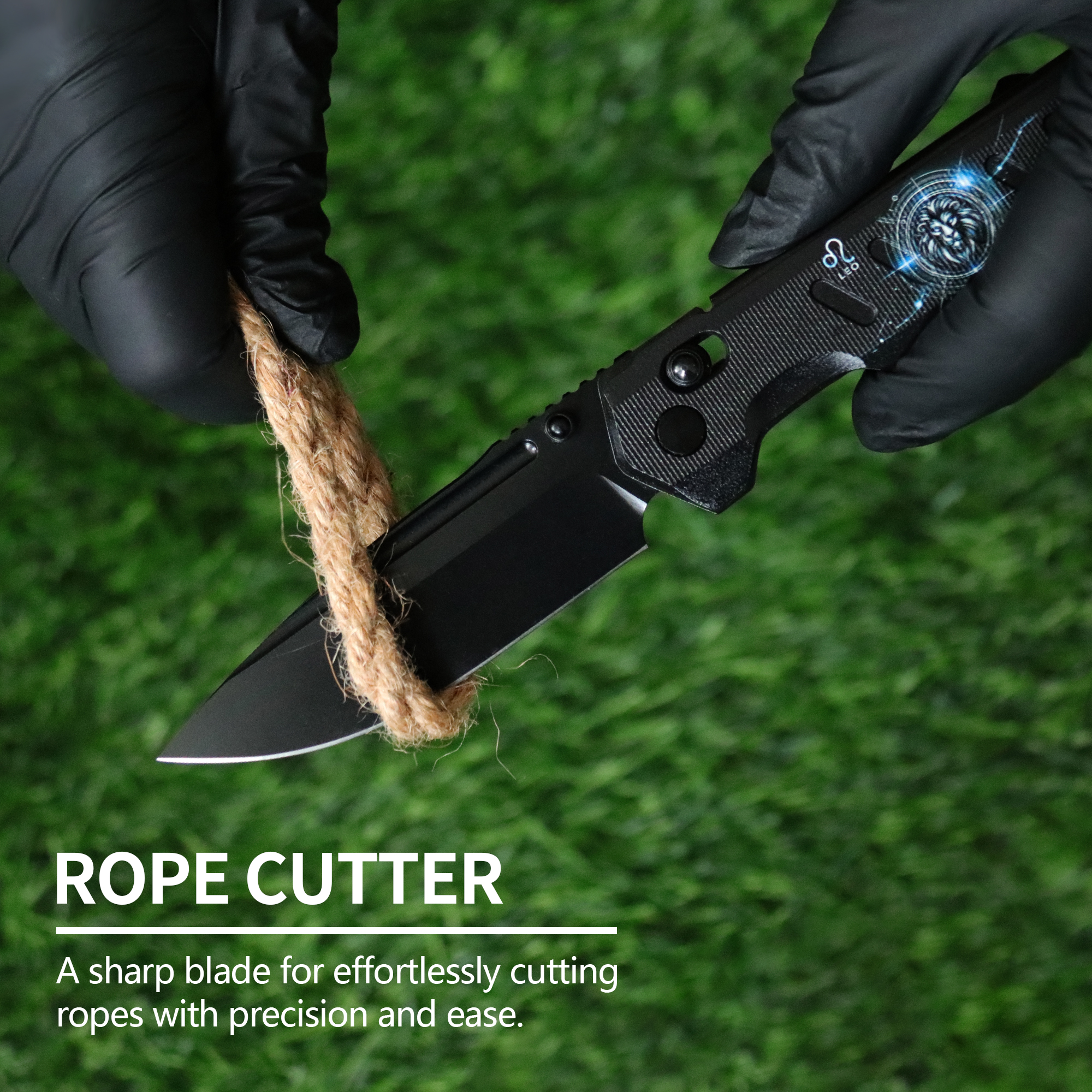 ALBATROSS Leo VG10 Steel Pocket Folding Knife - 4.3" G10 Handle, Axis Lock, EDC Camping Hunting, Zodiac Collection Gift, Handmade Gift Box