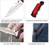 ALBATROSS 6-in-1 Survival Tactical Folding Pocket Knife with LED Light, Seatbelt Cutter, Glass Breaker, and Fire Starter (RED-SA)