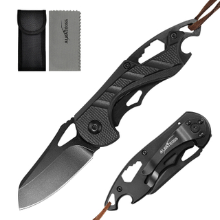ALBATROSS Small Folding Knife with Bottle Opener and Wrench, Pocket knife EDC Gadgets for Daily Use,Gift for Men & Women, AS-23288-BK (BLACK)