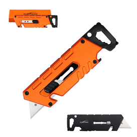 ALBATROSS Utility Knife - Multi-Tool with 3 SK5 Replaceable Blades, Screwdrivers, Wrench, Rope Cutter, and Bottle Opener, Aluminum Handle (Orange)