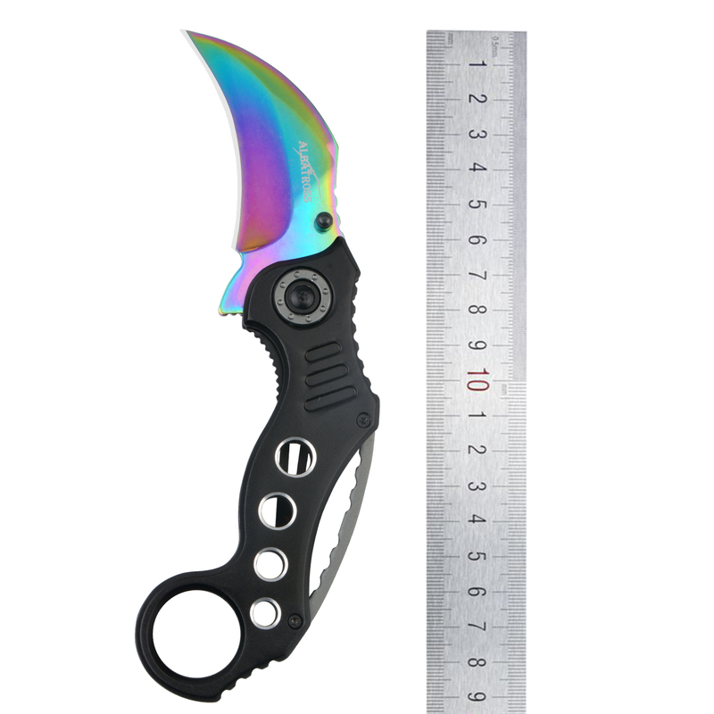 ALBATROSS FK002 Rainbow EDC Cool Spring Assisted Folding Pocket Knives ...