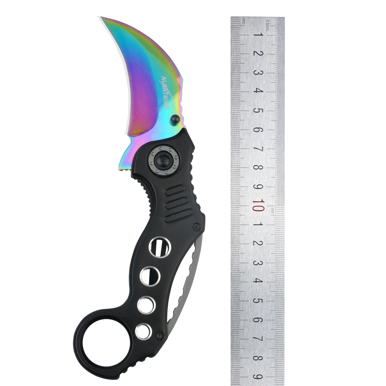 ALBATROSS FK002 Rainbow EDC Cool Spring Assisted Folding Pocket Knives Tactical Sharp Raptor Claw Knife