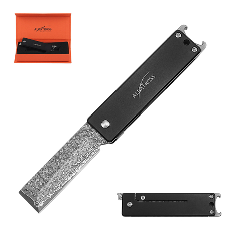 ALBATROSS Damascus Steel Folding Knife – Premium Spring Assisted EDC Pocket Knife for Camping & Outdoor Use – Beautiful Gift for Him Or Her