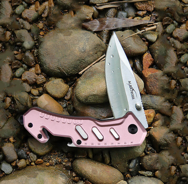 pink pocket knife for everyday carry and outdoor use
