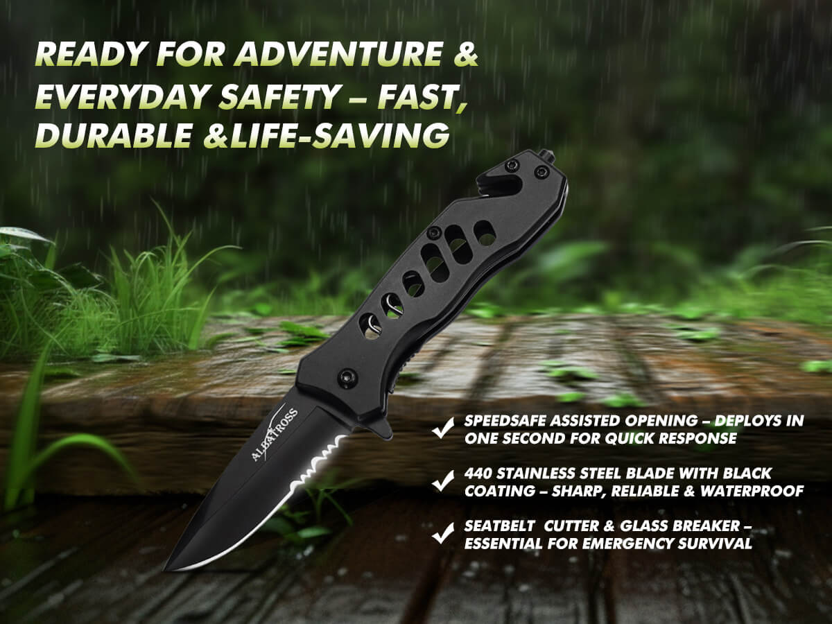 Serrated Edge EDC Pocket Knife Assisted Opening - FK003-35SD 
