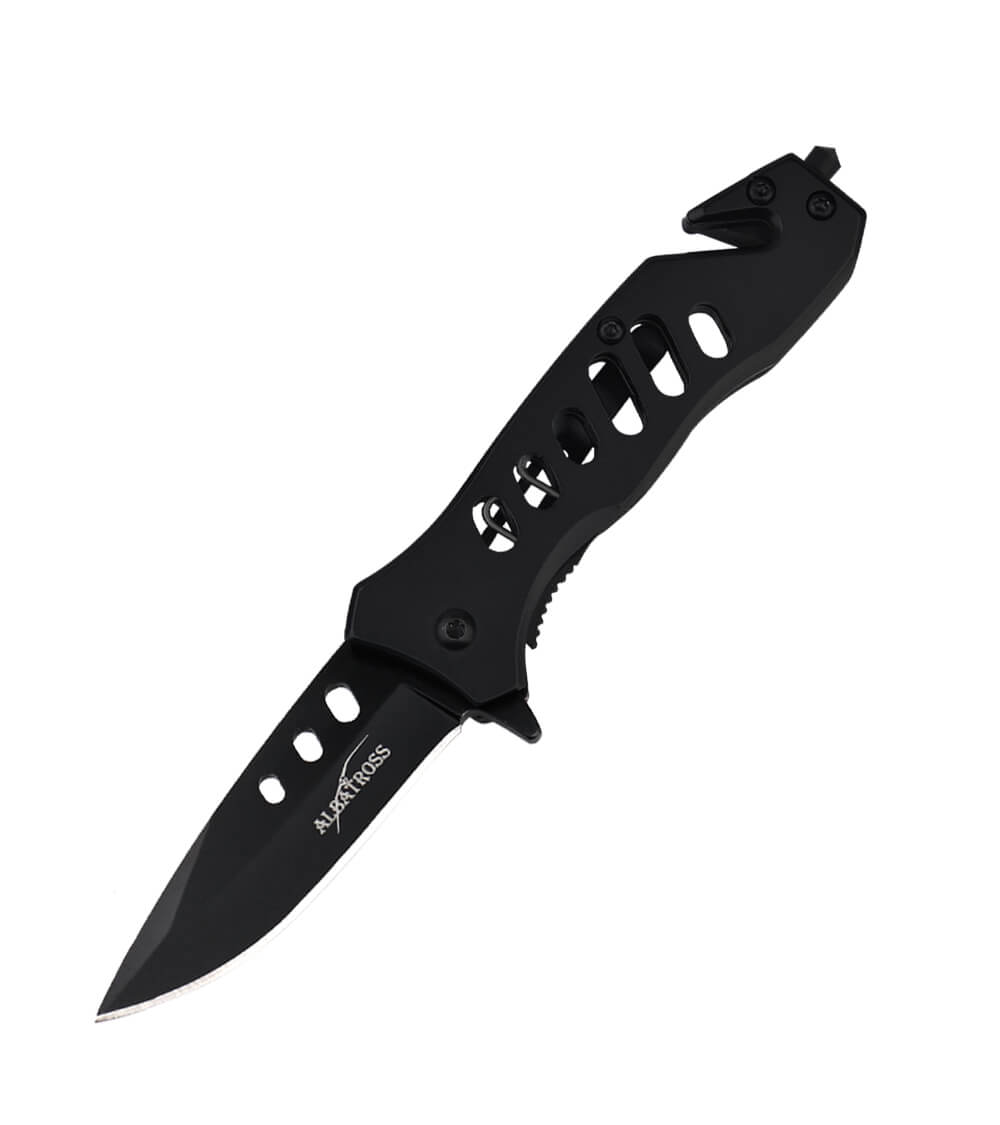 Black Coated EDC Pocket Knife – Assisted Opening