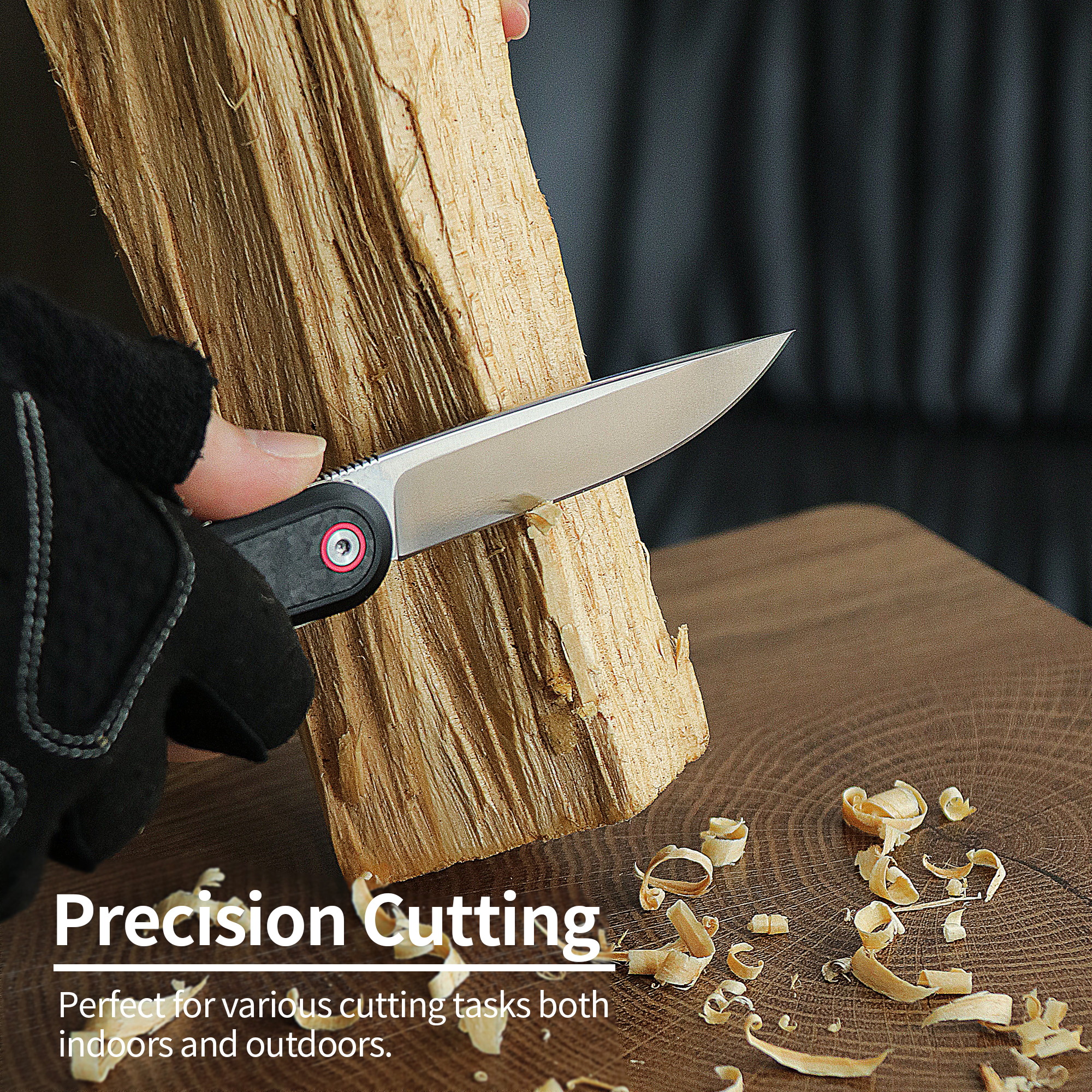 ALBATROSS 7.8" Classic D2 Blade Folding Pocket Knife, Aluminum & Carbon Fiber, Wood Handle, CNC Machined, Reversible Clip, Gift Boxed AS-24635 Series