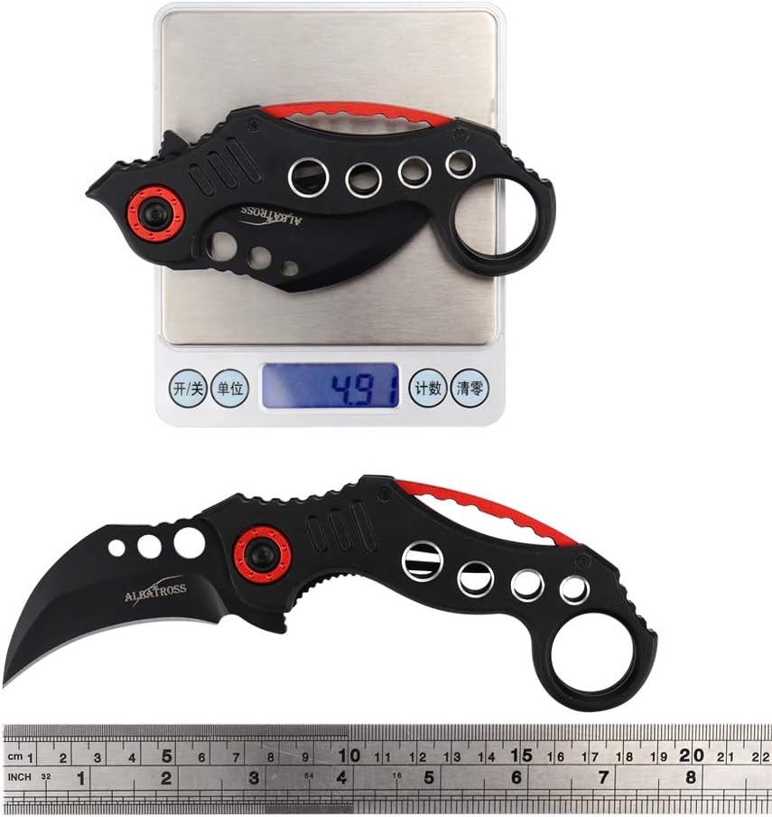 ALBATROSS FK002H Black EDC Cool Spring Assisted Folding Pocket Knives Tactical Sharp Raptor Claw Knife