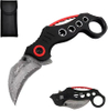 ALBATROSS FK002 Damascus Steel Black EDC Cool Spring Assisted Folding Pocket Knives Tactical Sharp Raptor Claw Knife