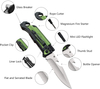 ALBATROSS 6-in-1 Survival Tactical Folding Pocket Knife with LED Light, Seatbelt Cutter, Glass Breaker, and Fire Starter (GREEN-SA)