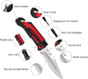 ALBATROSS 6-in-1 Survival Tactical Folding Pocket Knife with LED Light, Seatbelt Cutter, Glass Breaker, and Fire Starter (RED-SA)