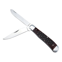 ALBATROSS Traditional Stainless Steel Folding Pocket Knife - 2 Blades, FK060 (Brown)