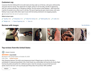 Amazon customer reviews to Albatross fk002