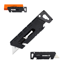 ALBATROSS Utility Knife - Multi-Tool with 3 SK5 Replaceable Blades, Screwdrivers, Wrench, Rope Cutter, and Bottle Opener, Aluminum Handle (Black)