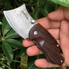 Small EDC Damascus Knife with Sandalwood Handle - HGDK002 