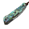ALBATROSS HGDK015B Abalone Seashells 6.5'' Modern Damascus Steel Folding Pocket Knife Liner Lock 