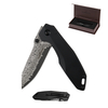 ALBATROSS 7'' HGDK027 VG10 Damascus Steel Folding Pocket Knife with Retro Blackwash Handle, EDC Knife with Liner Lock