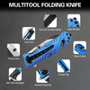 ALBATROSS FK017 EDC 5-in-1 Tactical Knife Outdoor Multi-Functional Tool with Glass Breaker, Seatbelt Cutter, Serrated Blade, Flashlight, and Carrying Bag