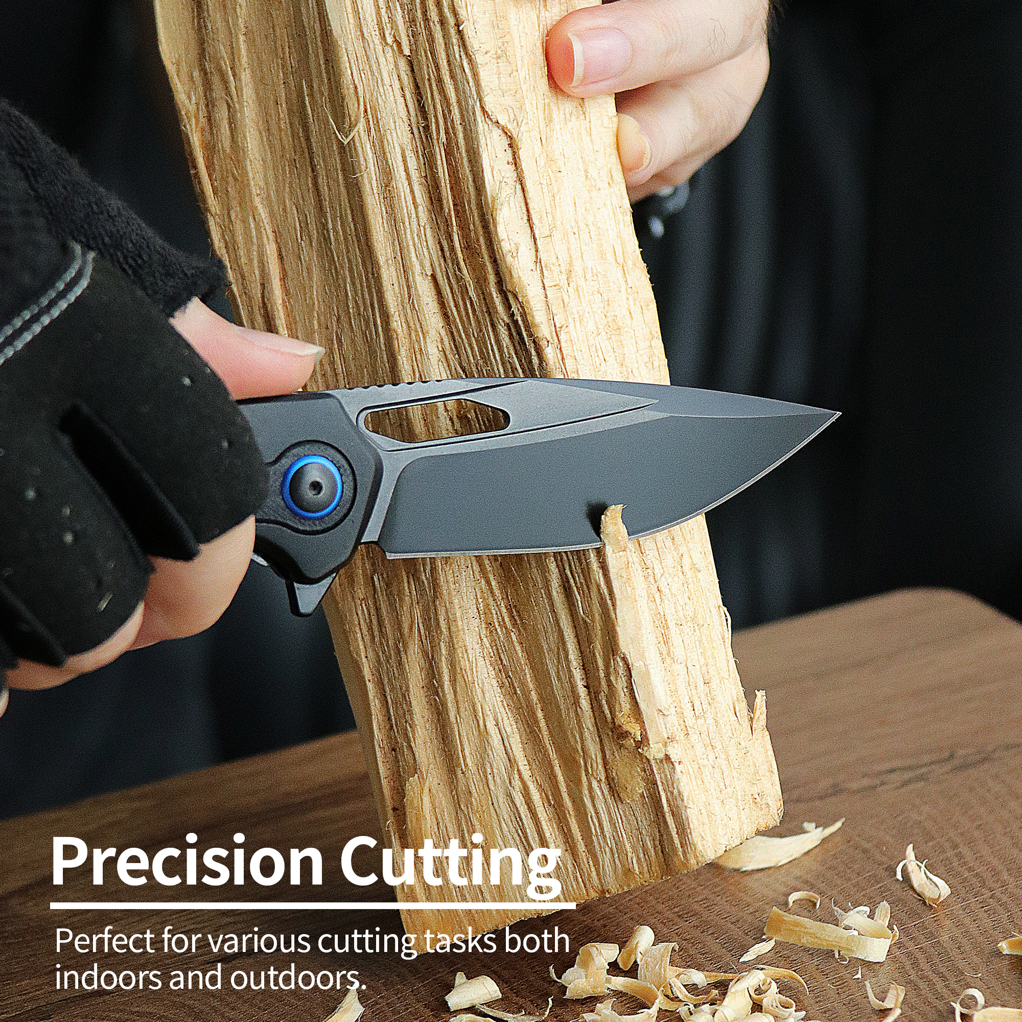 ALBATROSS 7.8" Classic D2 Blade Folding Knife, Aluminum & Wood G10 Handle, Gift Boxed AS-23464 Series