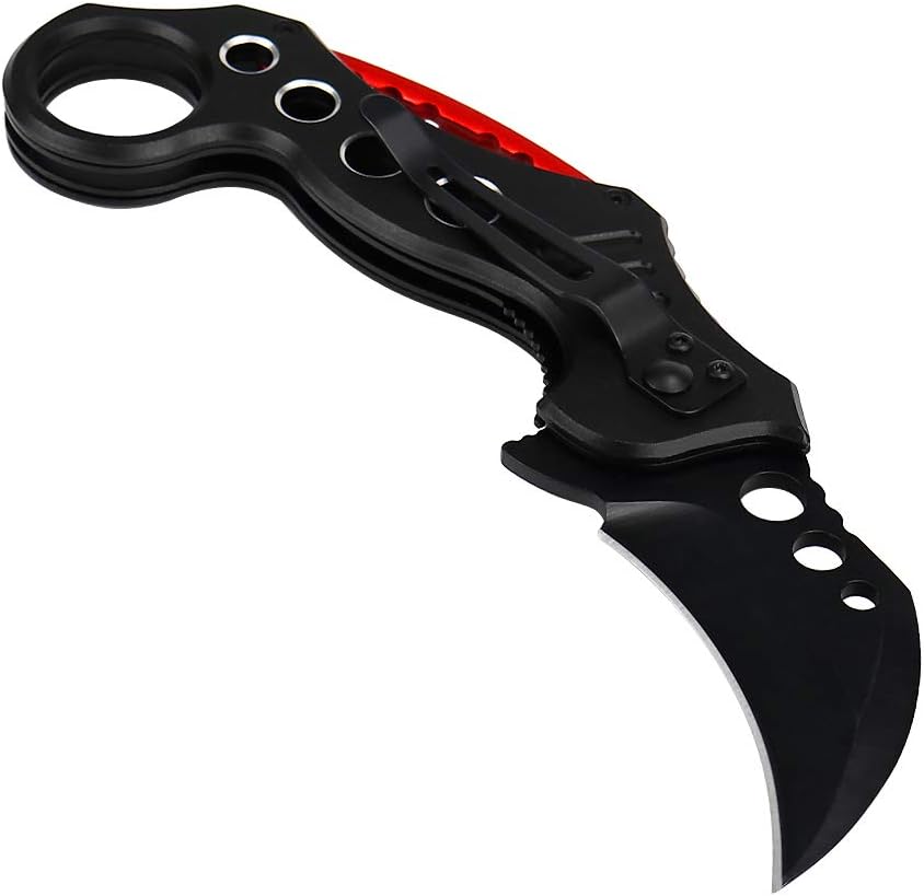 ALBATROSS FK002H Black EDC Cool Spring Assisted Folding Pocket Knives Tactical Sharp Raptor Claw Knife