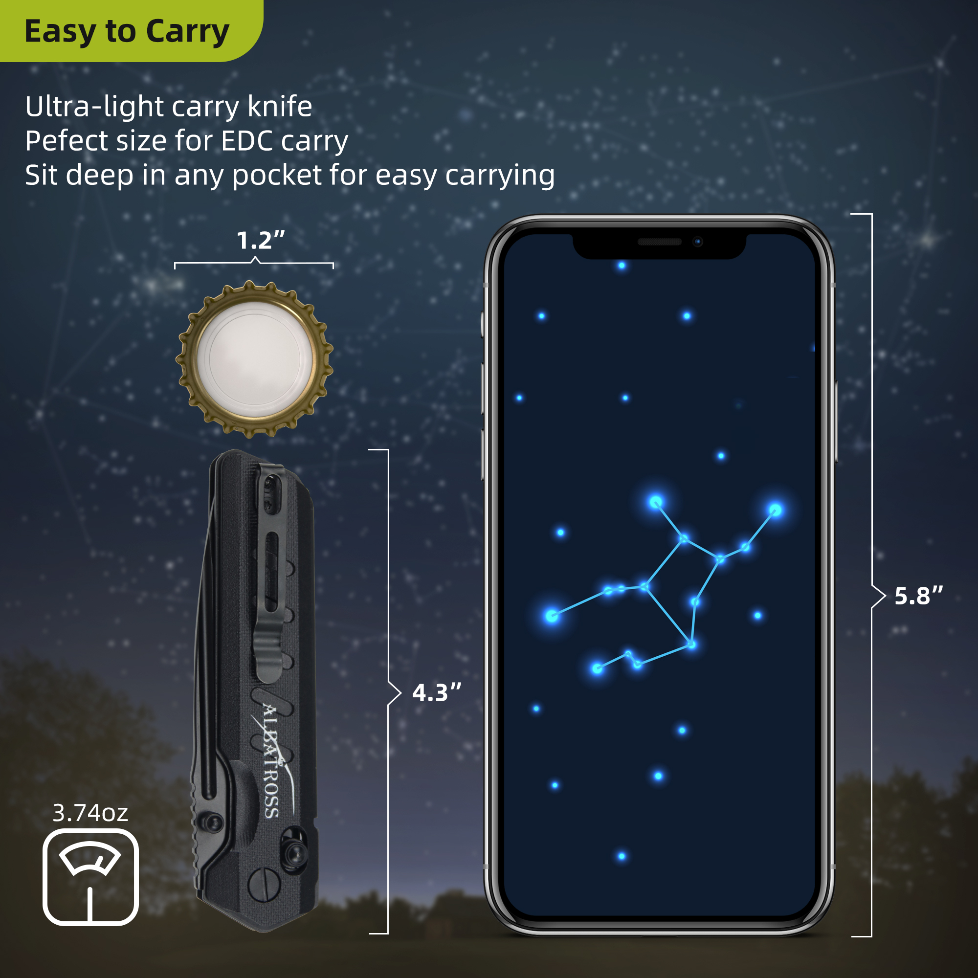 ALBATROSS Virgo VG10 Steel Pocket Folding Knife - 4.3