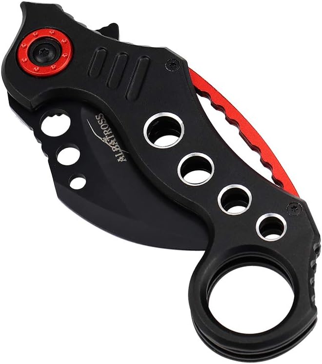 skeleton claw knife cut out handle design