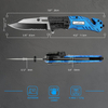 ALBATROSS FK017 EDC 5-in-1 Tactical Knife Outdoor Multi-Functional Tool with Glass Breaker, Seatbelt Cutter, Serrated Blade, Flashlight, and Carrying Bag