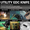 6 in 1 multitool knife with LED light fire starter glass breaker