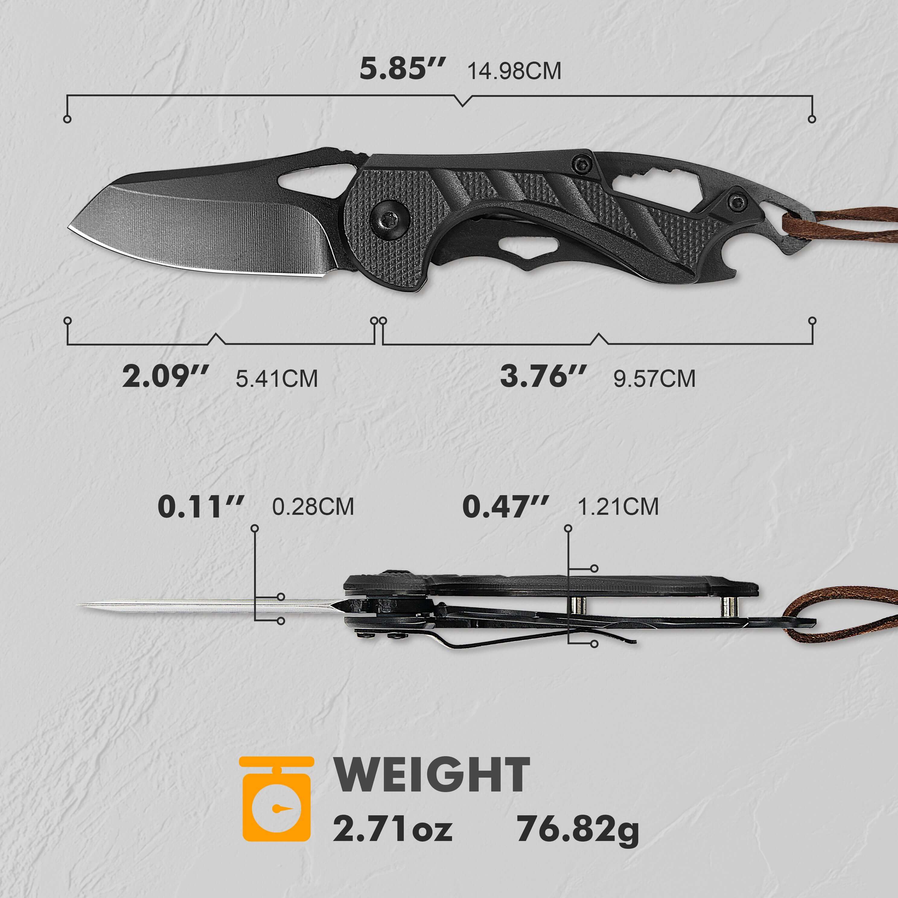 Small 3-in-1 Multifunctional EDC Knife with Bottle Opener and Wrench AS-23288