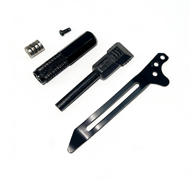 Replacement Kit for FK001 - Screws, Pocket Clip, Mini LED Flashlight, Magnesium Fire Starter ACCS-001