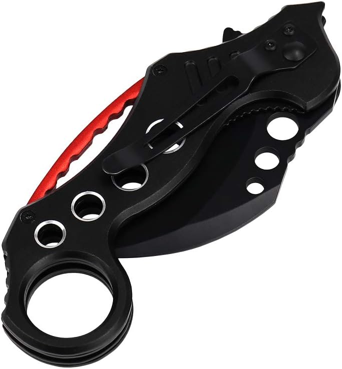 ALBATROSS FK002H Black EDC Cool Spring Assisted Folding Pocket Knives Tactical Sharp Raptor Claw Knife