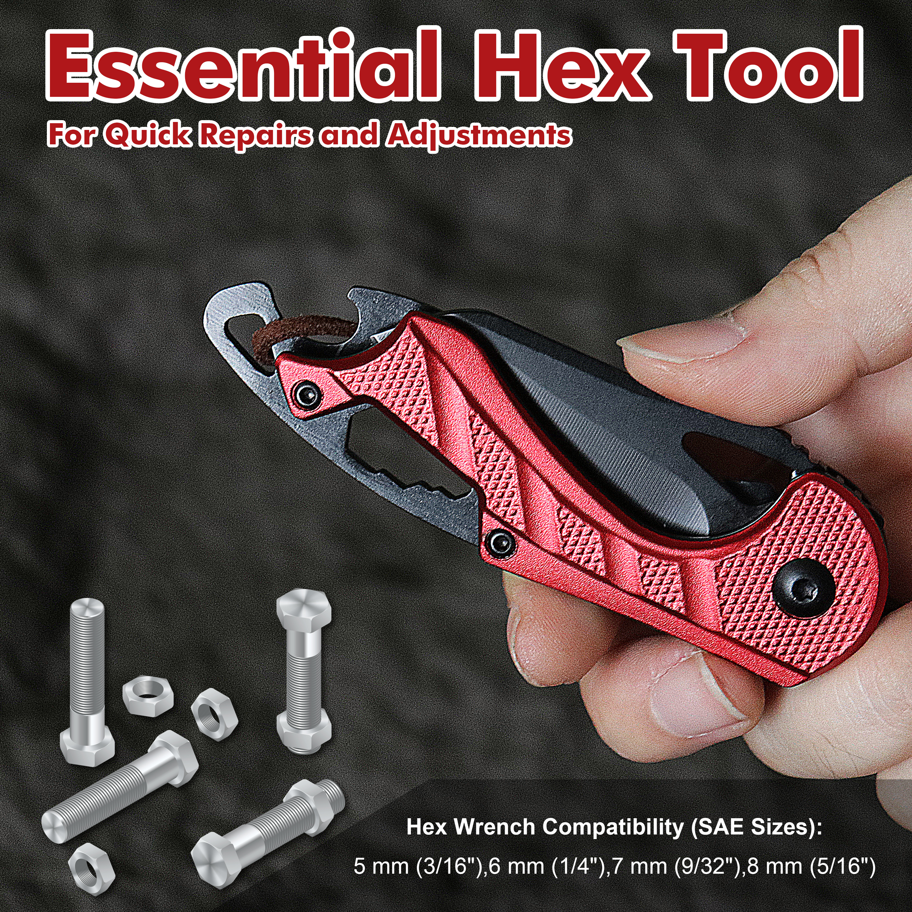 ALBATROSS Small Folding Knife with Bottle Opener and Wrench, Pocket knife EDC Gadgets for Daily Use,Gift for Men & Women, AS-23288 (Red)