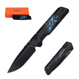 ALBATROSS Scorpio VG10 Steel Pocket Folding Knife - 4.3" G10 Handle, Axis Lock, EDC Camping Hunting, Zodiac Collection Gift, Handmade Gift Box