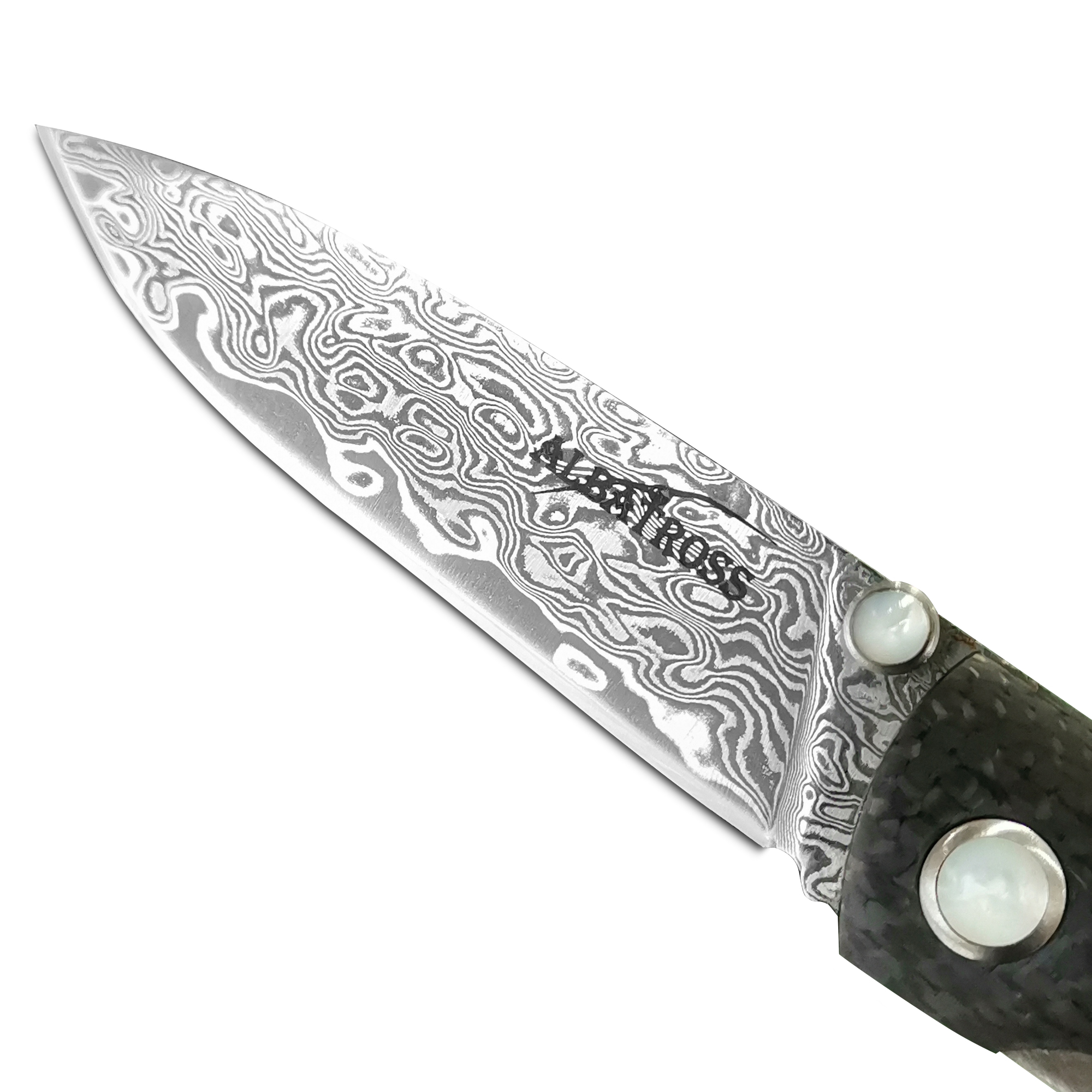 ALBATROSS HGDK018 EDC 6.5" Carbon Fiber Handle Modern Damascus Steel Folding Pocket Knife Liner Lock