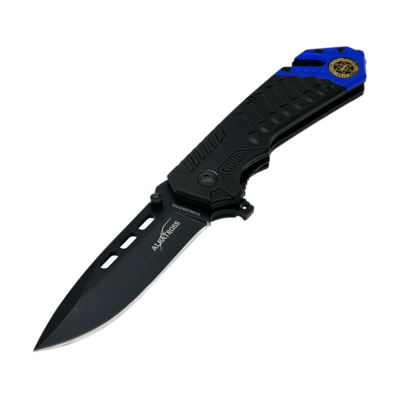 ALBATROSS FK029BL 8" Tactical Knife EDC Spring Assisted Opening Stainless Steel Folding Pocket Knife