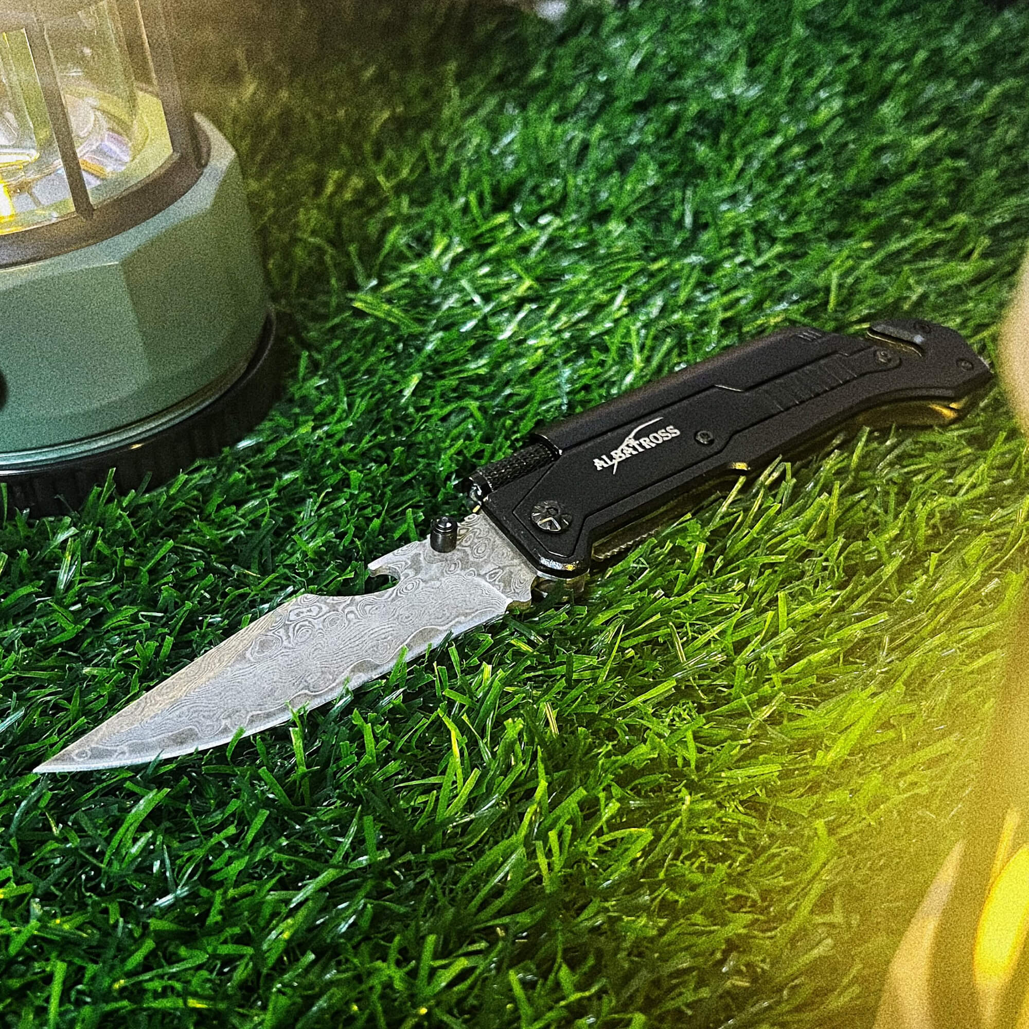 Damascus Multitool Knife – 6-in-1 Pocket Knife for Outdoor & EDC