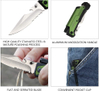 ALBATROSS 6-in-1 Survival Tactical Folding Pocket Knife with LED Light, Seatbelt Cutter, Glass Breaker, and Fire Starter (GREEN-SA)