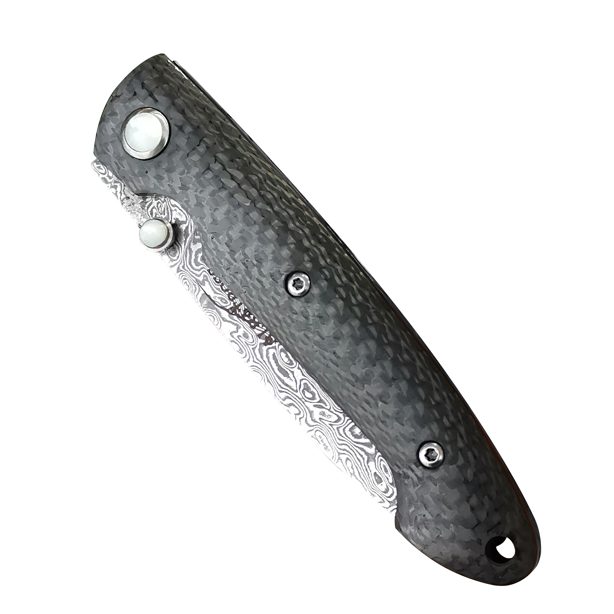 ALBATROSS HGDK018 EDC 6.5" Carbon Fiber Handle Modern Damascus Steel Folding Pocket Knife Liner Lock