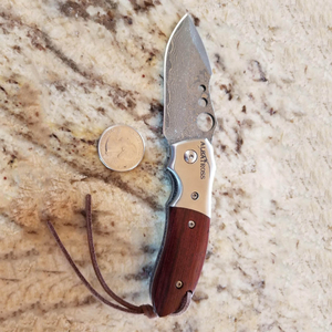 small damascus pocket knife everyday carry
